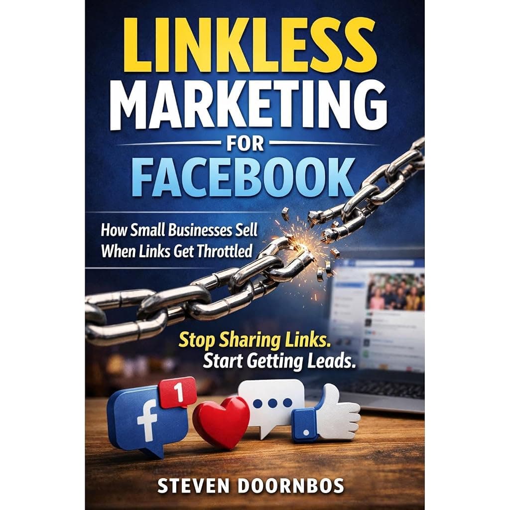 Titelbild von Linkless Marketing for Facebook. How small businesses sell when links get throttled
