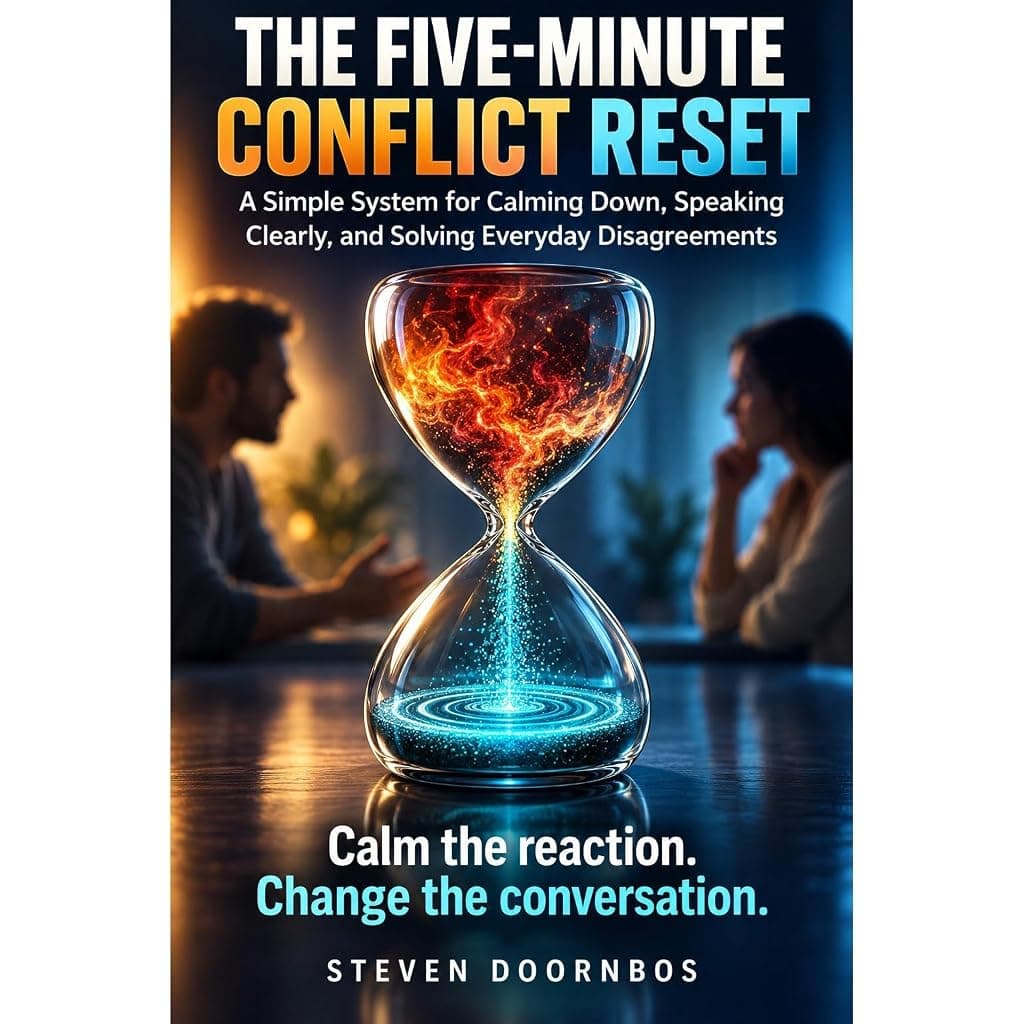 Titelbild von The Five-Minute Conflict Reset. A simple system for calming down, speaking clearly and solving everyday disagreements