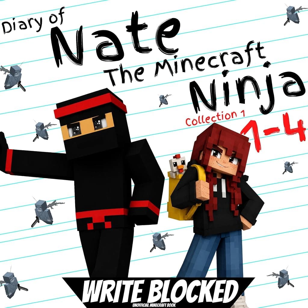 Titelbild von Diary of Nate the Minecraft Ninja Collection, Books 1-4